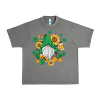 St Patrick's Day Shamrock Sunflowers Gnome Urban Heavy Tee | Teevron