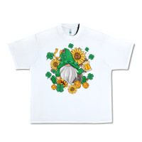 White st patrick's day shamrock sunflowers gnome Urban Heavy Tee - MaliasSmallBusiness