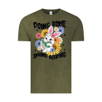 Vintage Olive doing some spring reading Vintage Tee - MaliasSmallBusiness