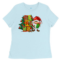 Baby Blue ho ho ho santa gnomes Ladies Tee - FaDigitalArtStudio