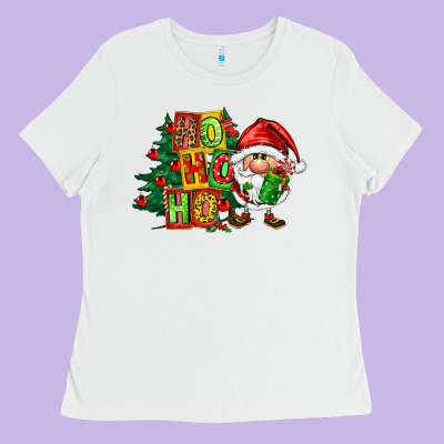 Ho Ho Ho Santa Gnomes Ladies Tee Designed By Fadigitalartstudio