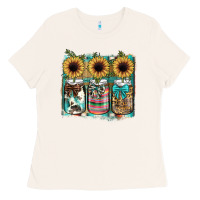Bone mason jar, sunflower Ladies Tee - JahusDesignShop