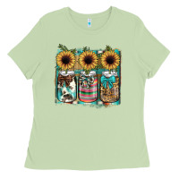 Matcha mason jar, sunflower Ladies Tee - JahusDesignShop