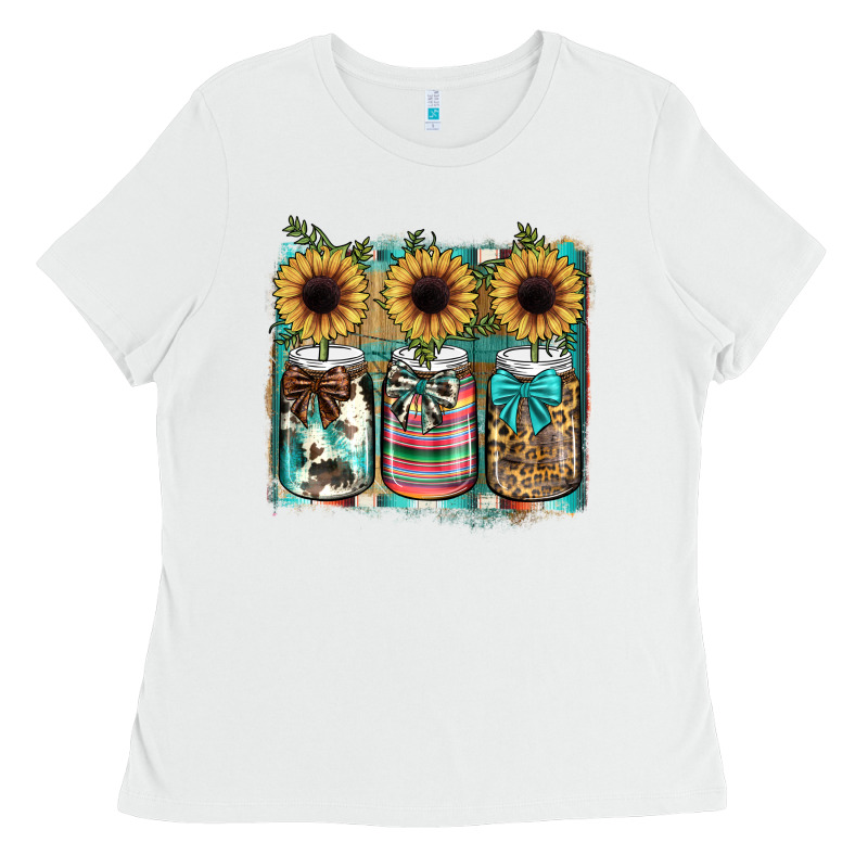 Mason Jar, Sunflower Ladies Tee by JahusDesignShop | Teevron