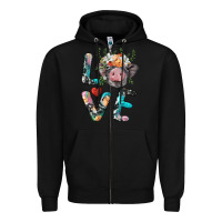 Black pig love Zipper Hoodie - BarkalooDesign