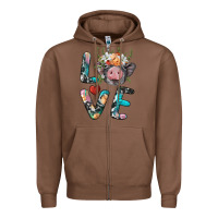 Chestnut pig love Zipper Hoodie - BarkalooDesign