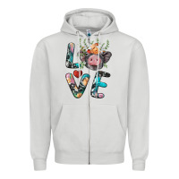 Dove Grey pig love Zipper Hoodie - BarkalooDesign