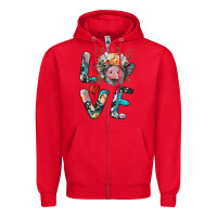 Red pig love Zipper Hoodie - BarkalooDesign