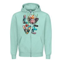 Seafoam pig love Zipper Hoodie - BarkalooDesign