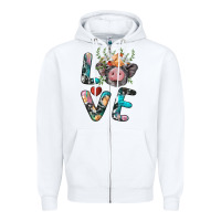 White pig love Zipper Hoodie - BarkalooDesign