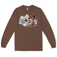 Chestnut coffee and books Long Sleeve Tee - MaliasSmallBusiness
