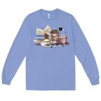 Colony Blue coffee and books Long Sleeve Tee - MaliasSmallBusiness