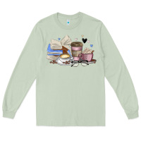 Matcha coffee and books Long Sleeve Tee - MaliasSmallBusiness