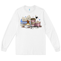 White coffee and books Long Sleeve Tee - MaliasSmallBusiness