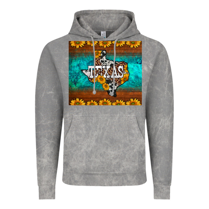 Sunflowers Cowhide Leopard Texas Map Vintage Hoodie by BarkalooDesign | Teevron