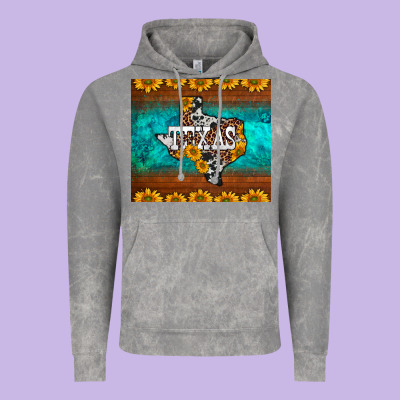 Sunflowers Cowhide Leopard Texas Map Vintage Hoodie Designed By Barkaloodesign
