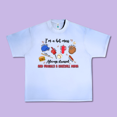 I'm A Hot Mess,always Stressed,and Proudly A Baseb Urban Heavy Tee Designed By Maliassmallbusiness