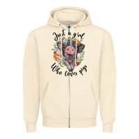 Sandshell just a girl who loves pigs floral wreath Zipper Hoodie - BarkalooDesign