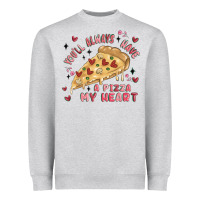 Heather Grey you'll always have a pizza my heart Heavyweight Sweatshirt - MaliasSmallBusiness