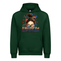 Forest Green All American nana messy bun Urban Hoodie - FaDigitalArtStudio