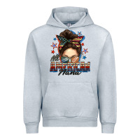 Heather Grey All American nana messy bun Urban Hoodie - FaDigitalArtStudio