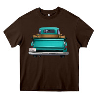 Chocolate Brown western truck back view Heavy Core Tee - FaDigitalArtStudio