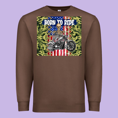 Born To Ride Premium Sweatshirt Designed By Tumblerdesignbyshophia