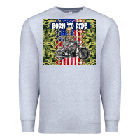 Heather Grey born to ride Premium Sweatshirt - TumblerDesignByShophia