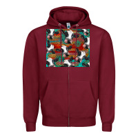 Burgundy holstein cows with gemstone Zipper Hoodie - BarkalooDesign