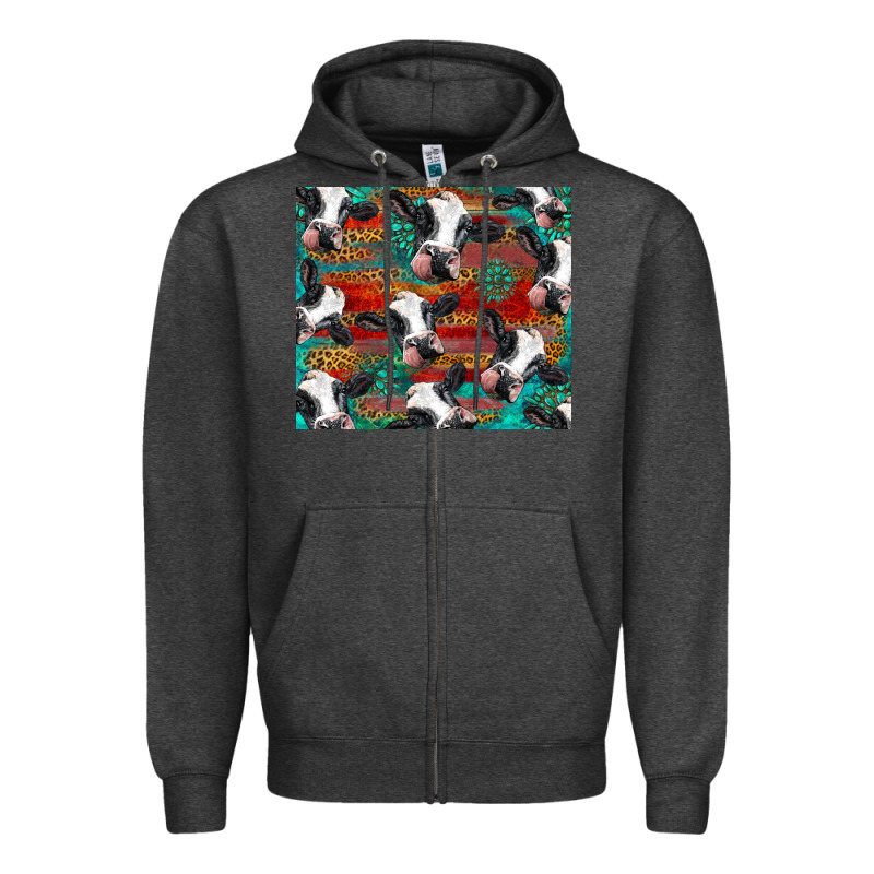 Holstein Cows With Gemstone Zipper Hoodie by BarkalooDesign | Teevron