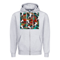 Heather Grey holstein cows with gemstone Zipper Hoodie - BarkalooDesign