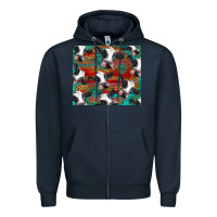Navy holstein cows with gemstone Zipper Hoodie - BarkalooDesign