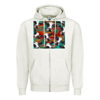 Oatmeal Heather holstein cows with gemstone Zipper Hoodie - BarkalooDesign