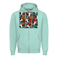 Seafoam holstein cows with gemstone Zipper Hoodie - BarkalooDesign