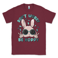 Burgundy don't worry be hoppy Classic Tee - MaliasSmallBusiness