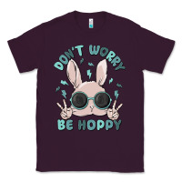 Plum don't worry be hoppy Classic Tee - MaliasSmallBusiness