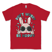 Red don't worry be hoppy Classic Tee - MaliasSmallBusiness