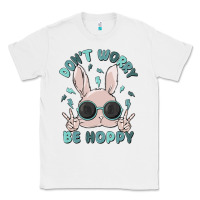 White don't worry be hoppy Classic Tee - MaliasSmallBusiness