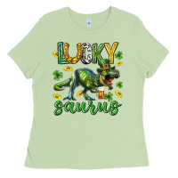 Matcha Lucky saurus st.patricks day Ladies Tee - Neo Western