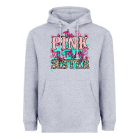 Heather Grey The pink is for my sister Cancer Awareness Heavyweight Hoodie - HowdyJamesFarm