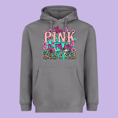 The Pink Is For My Sister Cancer Awareness Heavyweight Hoodie Designed By Howdyjamesfarm