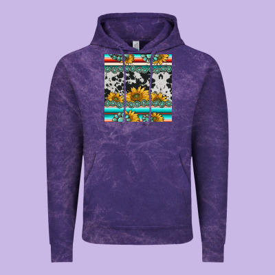 Sunflower Cowhide Serape Coaster Vintage Hoodie Designed By Barkaloodesign
