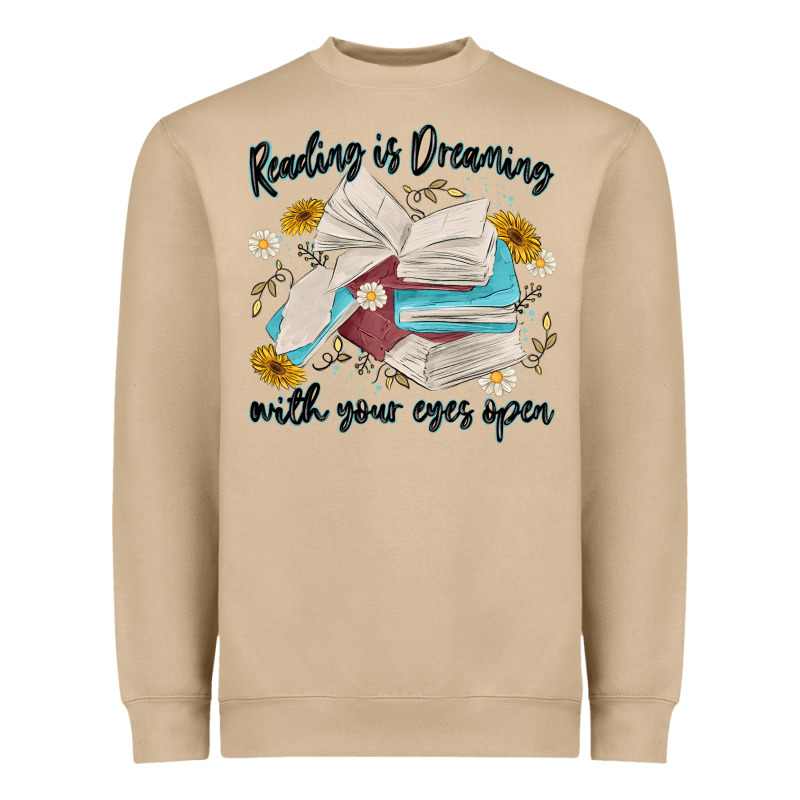 Reading Is Dreaming With Your Eyes Open Heavyweight Sweatshirt by MaliasSmallBusiness | Teevron