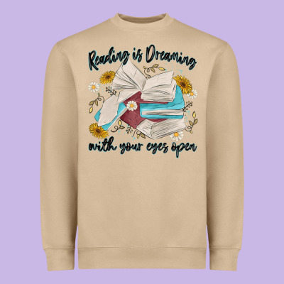 Reading Is Dreaming With Your Eyes Open Heavyweight Sweatshirt Designed By Maliassmallbusiness