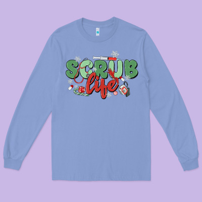 Scrub Life Long Sleeve Tee Designed By Maliassmallbusiness