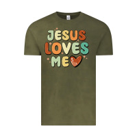 Vintage Olive jesus loves me Vintage Tee - MaliasSmallBusiness