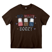 Chocolate Brown red white boozy Heavy Core Tee - CowhideDigitalArt