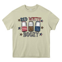 Mossy red white boozy Heavy Core Tee - CowhideDigitalArt