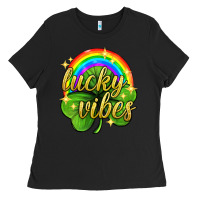 Black Lucky vibes st. patricks day Ladies Tee - Neo Western