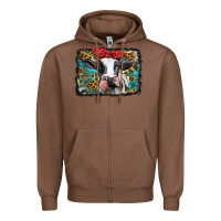 Chestnut holstein cow with glitter and leopard background Zipper Hoodie - BarkalooDesign